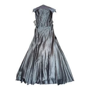 Strapless Metallic Gold Evening Gown